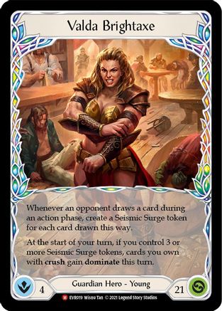 Valda Brightaxe (EVR019) [Everfest] 1st Edition Rainbow Foil - Deck Out Gaming