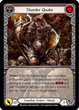 Thunder Quake (Red) (Extended Art) (EVR024) [Everfest] 1st Edition Rainbow Foil - Deck Out Gaming
