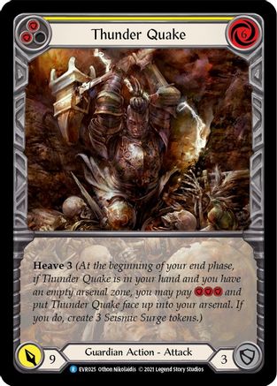 Thunder Quake (Yellow) (Extended Art) (EVR025) [Everfest] 1st Edition Rainbow Foil - Deck Out Gaming