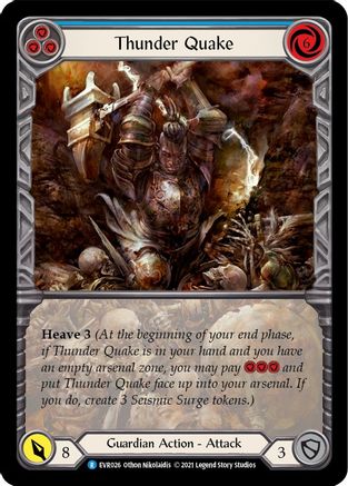 Thunder Quake (Blue) (Extended Art) (EVR026) [Everfest] 1st Edition Rainbow Foil - Deck Out Gaming