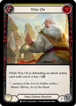 Wax On (Yellow) (EVR051) [Everfest] 1st Edition Rainbow Foil - Deck Out Gaming