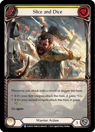 Slice and Dice (Yellow) (Extended Art) (EVR058) [Everfest] 1st Edition Rainbow Foil - Deck Out Gaming