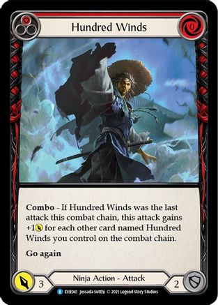 Hundred Winds (Red) (EVR041) [Everfest] 1st Edition - Deck Out Gaming
