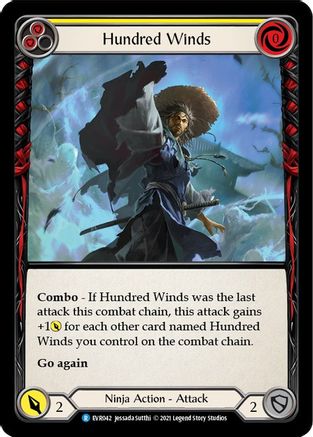 Hundred Winds (Yellow) (EVR042) [Everfest] 1st Edition Rainbow Foil - Deck Out Gaming