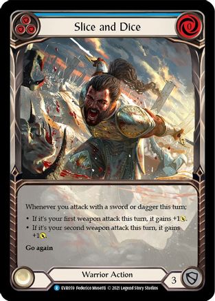 Slice and Dice (Blue) (Extended Art) (EVR059) [Everfest] 1st Edition Rainbow Foil - Deck Out Gaming