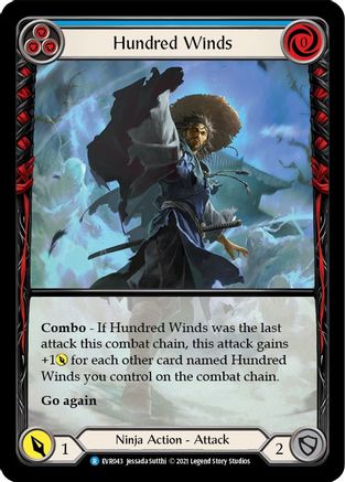 Hundred Winds (Blue) (Extended Art) (EVR043) [Everfest] 1st Edition Rainbow Foil - Deck Out Gaming