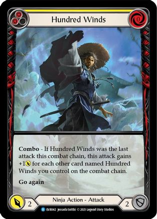 Hundred Winds (Yellow) (Extended Art) (EVR042) [Everfest] 1st Edition Rainbow Foil - Deck Out Gaming