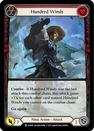 Hundred Winds (Red) (Extended Art) (EVR041) [Everfest] 1st Edition Rainbow Foil - Deck Out Gaming