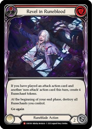Revel in Runeblood (EVR106) [Everfest] 1st Edition Rainbow Foil - Deck Out Gaming