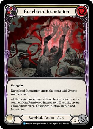 Runeblood Incantation (Yellow) (EVR108) [Everfest] 1st Edition Rainbow Foil - Deck Out Gaming
