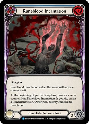 Runeblood Incantation (Blue) (EVR109) [Everfest] 1st Edition Rainbow Foil - Deck Out Gaming