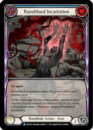 Runeblood Incantation (Blue) (Extended Art) (EVR109) [Everfest] 1st Edition Rainbow Foil - Deck Out Gaming