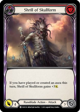 Shrill of Skullform (Red) (EVR116) [Everfest] 1st Edition Rainbow Foil - Deck Out Gaming