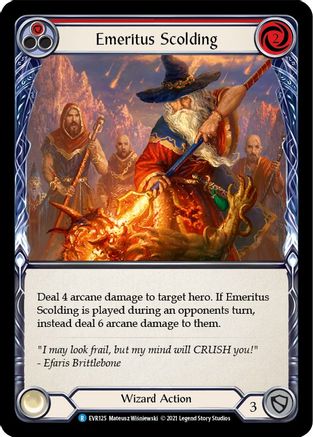 Emeritus Scolding (Red) (EVR125) [Everfest] 1st Edition - Deck Out Gaming