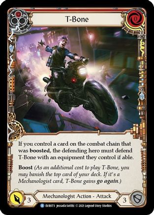 T-Bone (Red) (EVR073) [Everfest] 1st Edition Rainbow Foil - Deck Out Gaming