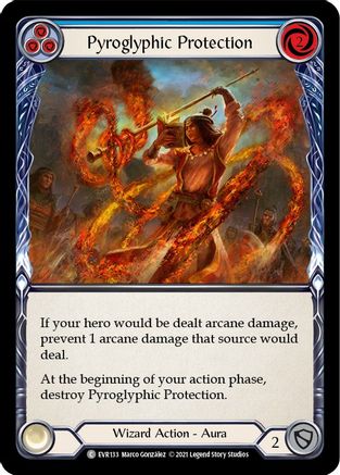 Pyroglyphic Protection (Blue) (EVR133) [Everfest] 1st Edition Rainbow Foil - Deck Out Gaming