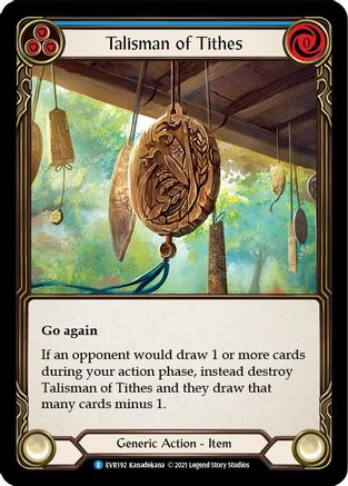Talisman of Tithes (EVR192) [Everfest] 1st Edition Cold Foil - Deck Out Gaming