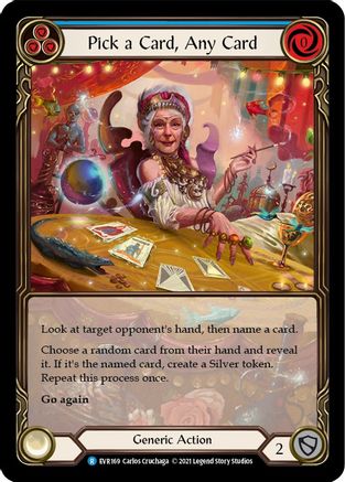 Pick a Card, Any Card (Blue) (Extended Art) (EVR169) [Everfest] 1st Edition Rainbow Foil - Deck Out Gaming