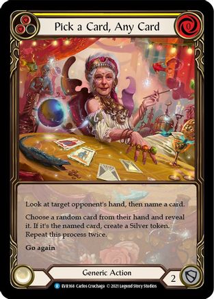 Pick a Card, Any Card (Yellow) (Extended Art) (EVR168) [Everfest] 1st Edition Rainbow Foil - Deck Out Gaming