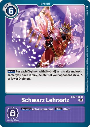 Schwarz Lehrsatz (BT7-108) [Next Adventure] - Deck Out Gaming