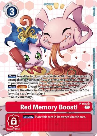 Red Memory Boost! - P-035 (Next Adventure Box Promotion Pack) (P-035) [Digimon Promotion Cards] - Deck Out Gaming