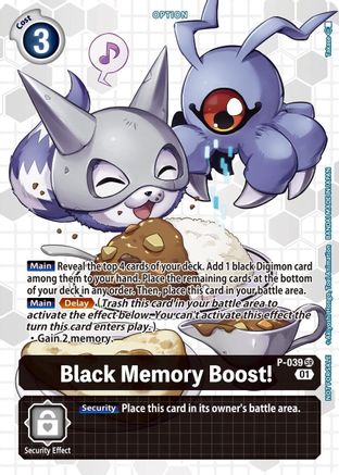 Black Memory Boost! - P-039 (Next Adventure Box Promotion Pack) (P-039) [Digimon Promotion Cards] - Deck Out Gaming