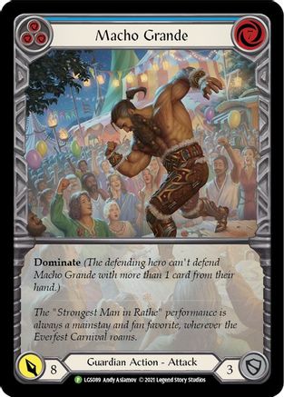Macho Grande (Blue) - LGS089 (LGS089) [Flesh and Blood: Promo Cards] Rainbow Foil - Deck Out Gaming