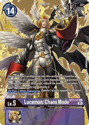 Lucemon: Chaos Mode (Alternate Art) (BT7-111) [Next Adventure] Foil - Deck Out Gaming