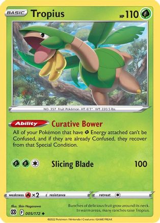 Tropius (5) [SWSH09: Brilliant Stars] Reverse Holofoil - Deck Out Gaming