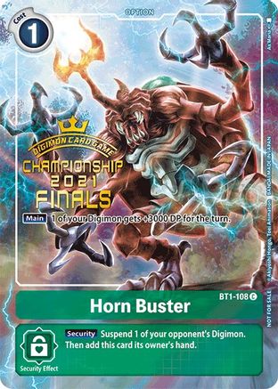 Horn Buster (2021 Championship Finals Tamer's Evolution Pack) (BT1-108) [Release Special Booster] Foil - Deck Out Gaming