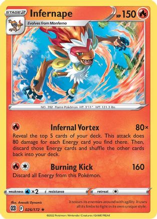 Infernape (26) [SWSH09: Brilliant Stars] Holofoil - Deck Out Gaming