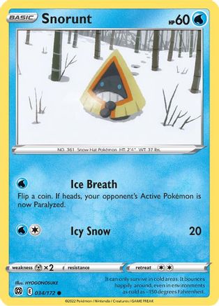 Snorunt (34) [SWSH09: Brilliant Stars] Reverse Holofoil - Deck Out Gaming