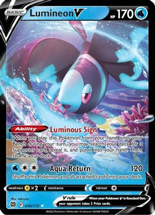 Lumineon V (040/172) [Sword & Shield: Brilliant Stars] - Deck Out Gaming