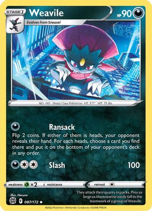 Weavile (87) [SWSH09: Brilliant Stars] Reverse Holofoil - Deck Out Gaming