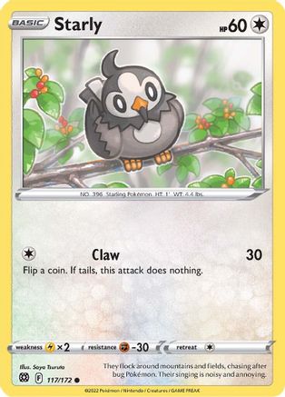 Starly (117) [SWSH09: Brilliant Stars] Reverse Holofoil - Deck Out Gaming
