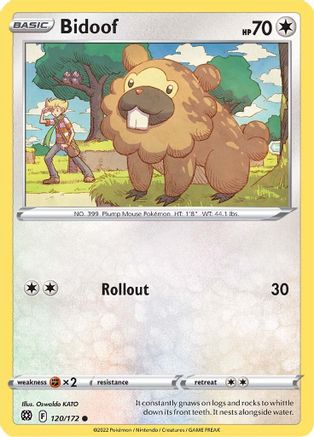 Bidoof (120/172) [Sword & Shield: Brilliant Stars] Reverse Holofoil - Deck Out Gaming