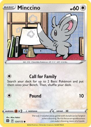 Minccino (124) [SWSH09: Brilliant Stars] Reverse Holofoil - Deck Out Gaming