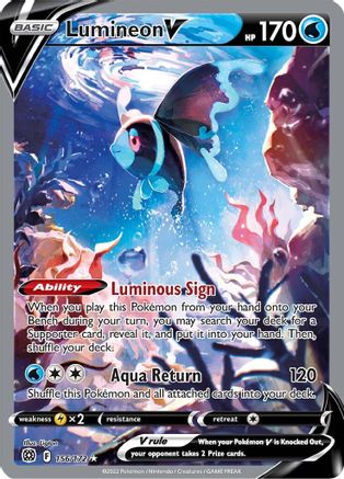 Lumineon V (Alternate Full Art) (156) [SWSH09: Brilliant Stars] Holofoil - Deck Out Gaming