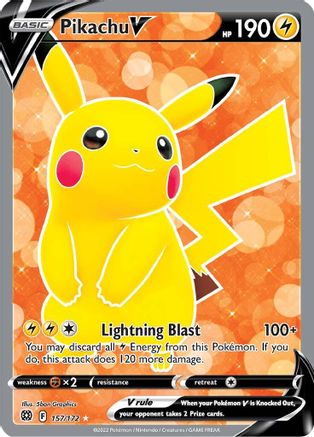 Pikachu V (Full Art) (157) [SWSH09: Brilliant Stars] Holofoil - Deck Out Gaming