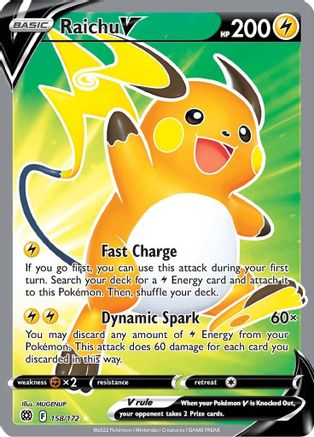 Raichu V (Full Art) (158) [SWSH09: Brilliant Stars] Holofoil - Deck Out Gaming
