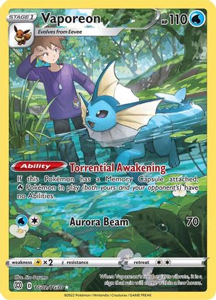 Vaporeon (TG02) [SWSH09: Brilliant Stars Trainer Gallery] Holofoil - Deck Out Gaming