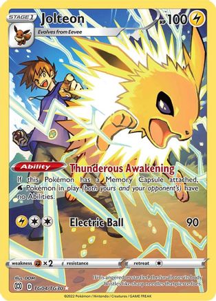 Jolteon (TG04) [SWSH09: Brilliant Stars Trainer Gallery] Holofoil - Deck Out Gaming