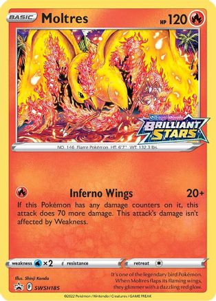 Moltres (SWSH185) (Prerelease Promo) [Sword & Shield: Black Star Promos] - Deck Out Gaming