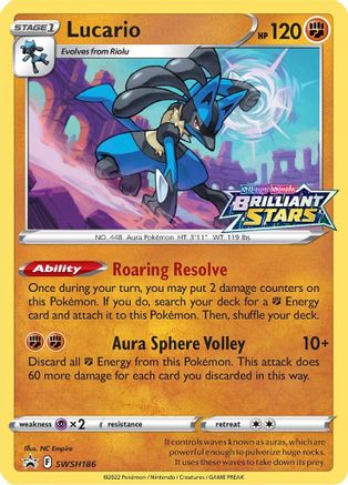 Lucario - SWSH186 (SWSH186) [SWSH: Sword & Shield Promo Cards] Holofoil - Deck Out Gaming