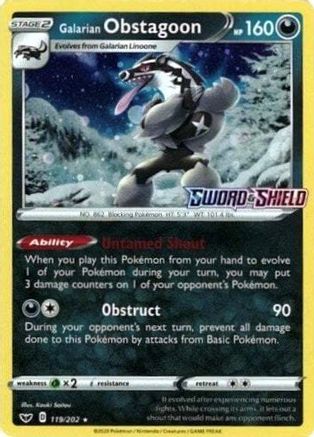 Galarian Obstagoon - 119/202 (Cosmos Holo) (119) [Miscellaneous Cards & Products] Holofoil - Deck Out Gaming