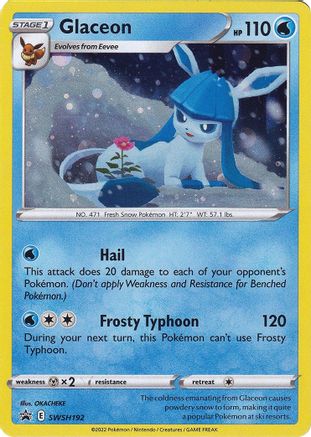 Glaceon - SWSH192 (SWSH192) [SWSH: Sword & Shield Promo Cards] Holofoil - Deck Out Gaming