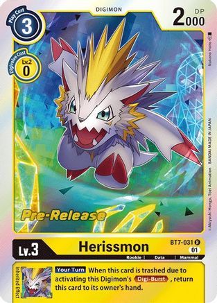 Herissmon (BT7-031) [Next Adventure Pre-Release Cards] Foil - Deck Out Gaming