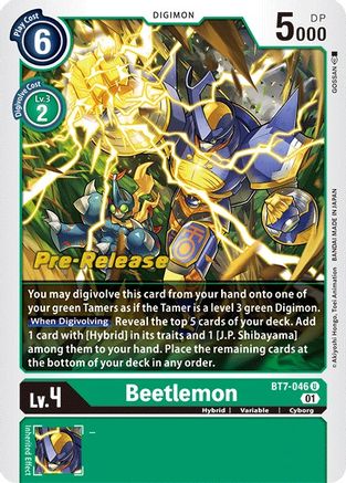 Beetlemon (BT7-046) [Next Adventure Pre-Release Cards] Foil - Deck Out Gaming