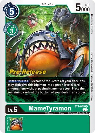 MameTyramon (BT7-049) [Next Adventure Pre-Release Cards] Foil - Deck Out Gaming