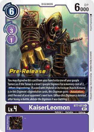 KaiserLeomon (BT7-073) [Next Adventure Pre-Release Cards] Foil - Deck Out Gaming